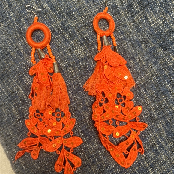 Italian Orange Earrings - Picture 1 of 3